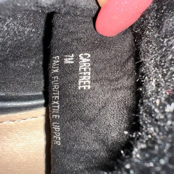 Forever 21 Black Faux Fur Platform Sandals Fluffy Wedge Slides Women’s Size 7M - Picture 5 of 6